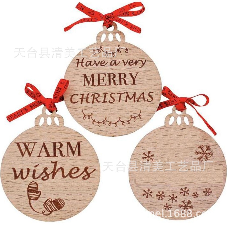 Navidad linterna pieza de madera decoración pieza de madera 9 piezas en un paquete