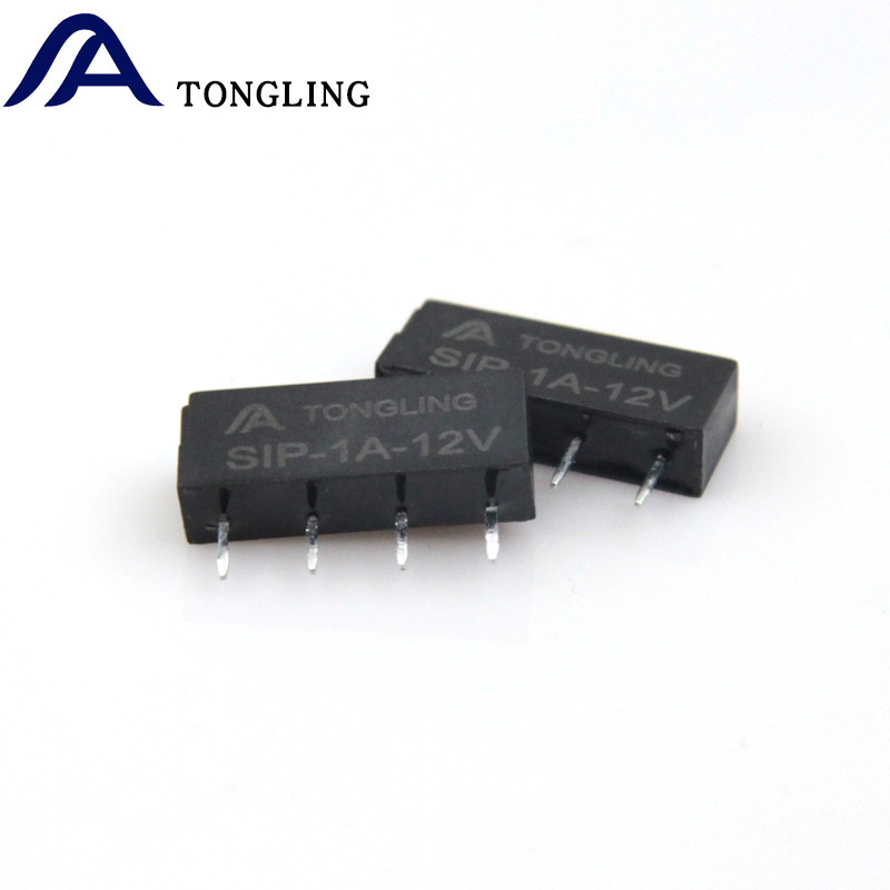 干簧继电器现货SIP-1A-12V 微型4脚常开 单排直插小型继电器