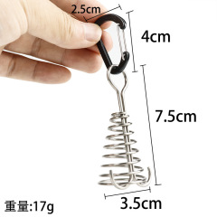 Camping deck nail stainless steel fixed tent rope buckle wooden hook spring wind rope hanging outdoor camping octopus rope buckle