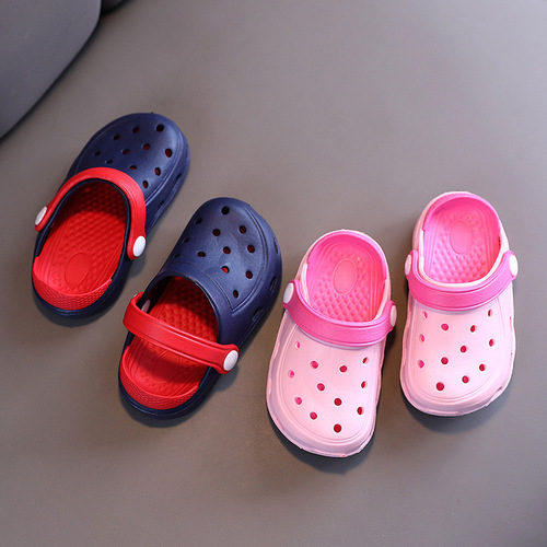 Children's Crocs Shoes for Small and Medium-sized Children Beach Hollow Foreign Trade Cartoon Cute Anti-Slip Slippers Baotou Baby Sandals