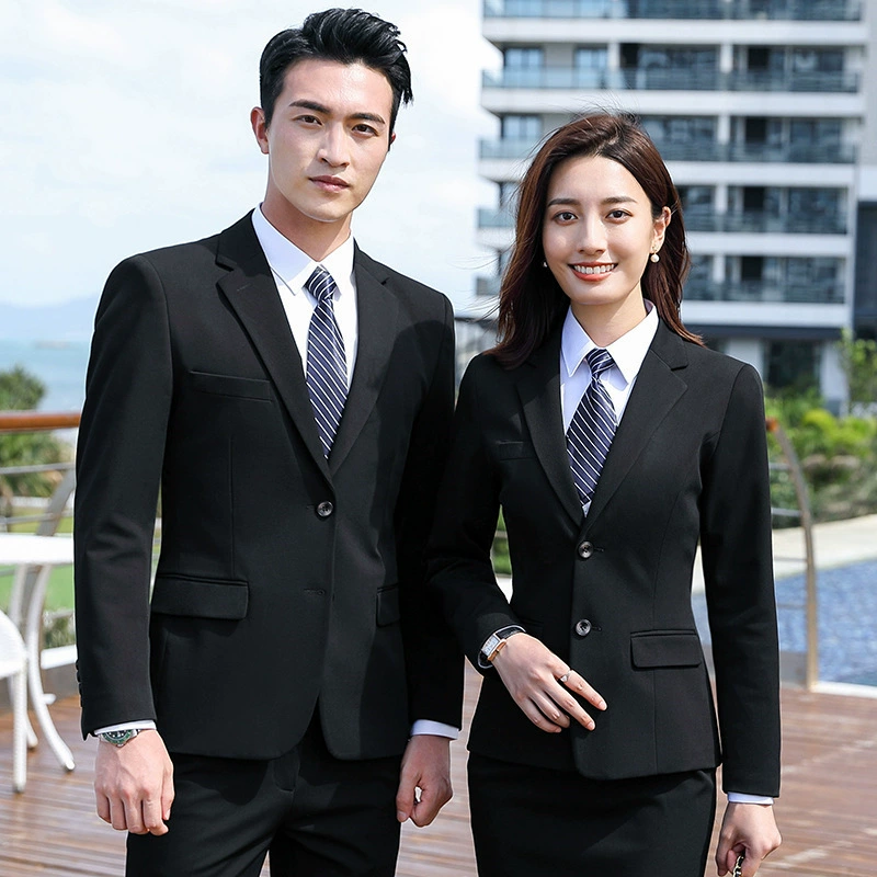 Осенне-зимний Новый толстый стрейч мужской и женский одинаковый костюм модный профессиональный костюм деловая рабочая одежда костюм оптом