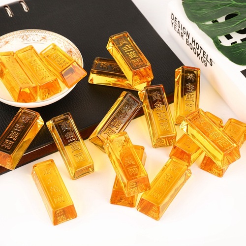 Citrine gold bar decoration gifts, commemorative decorations, gold brick ornaments, yellow gold bar sacrificial crafts