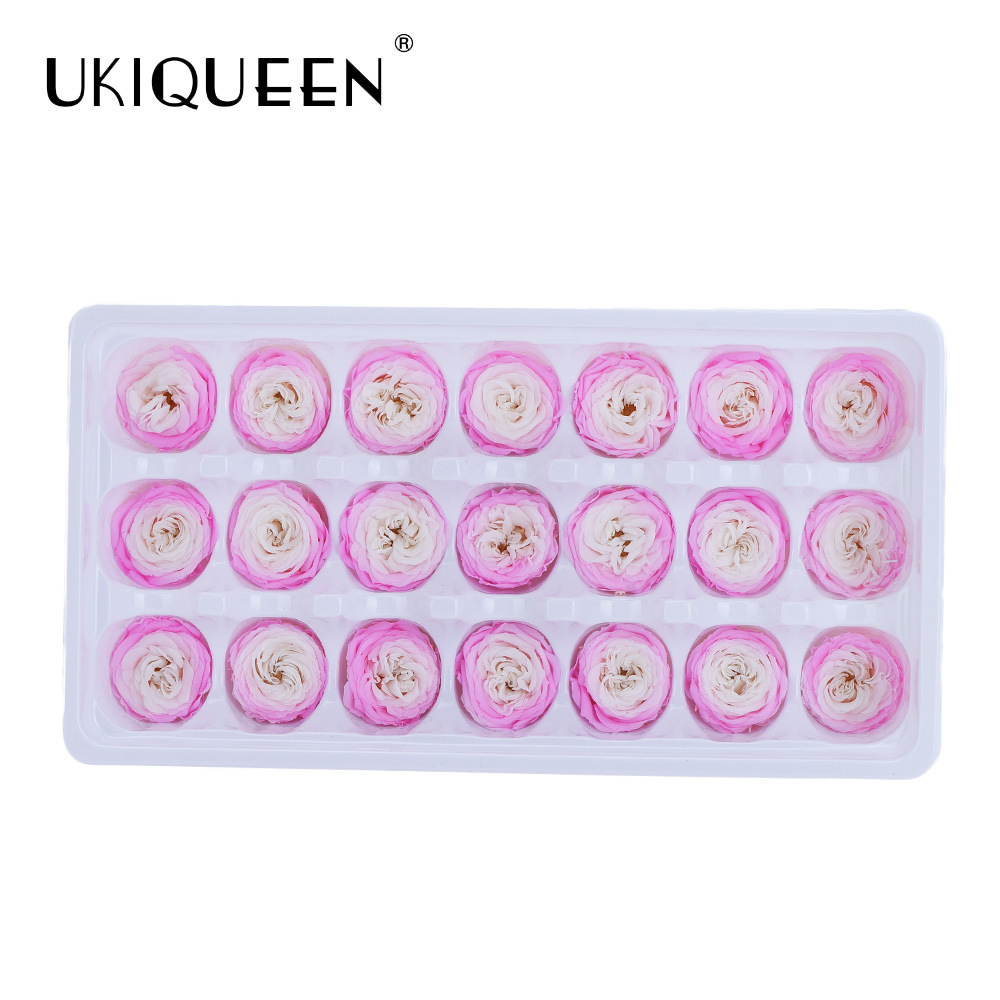 2-3cm 21 piezas hechas a mano DIY flor eterna Austin cabeza de la flor accesorios al por mayor chocolate