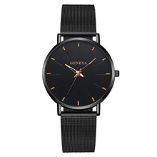 外贸爆款速卖通时尚蓝针日内瓦男士手表男表网带款石英表一件代发