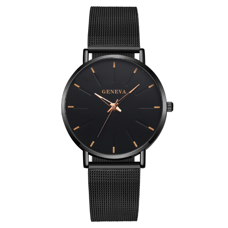 Comercio exterior caliente AliExpress moda azul aguja Ginebra reloj de los hombres correa de malla reloj de cuarzo entrega de una sola pieza