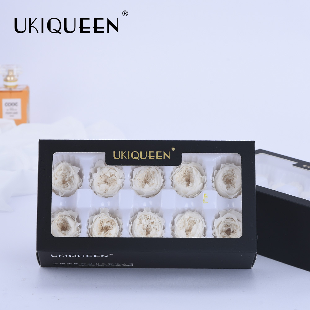 3-4cm 10 piezas DIY flor eterna Austin Rosa flor cabeza Yunnan origen al por mayor regalo del Día de San Valentín