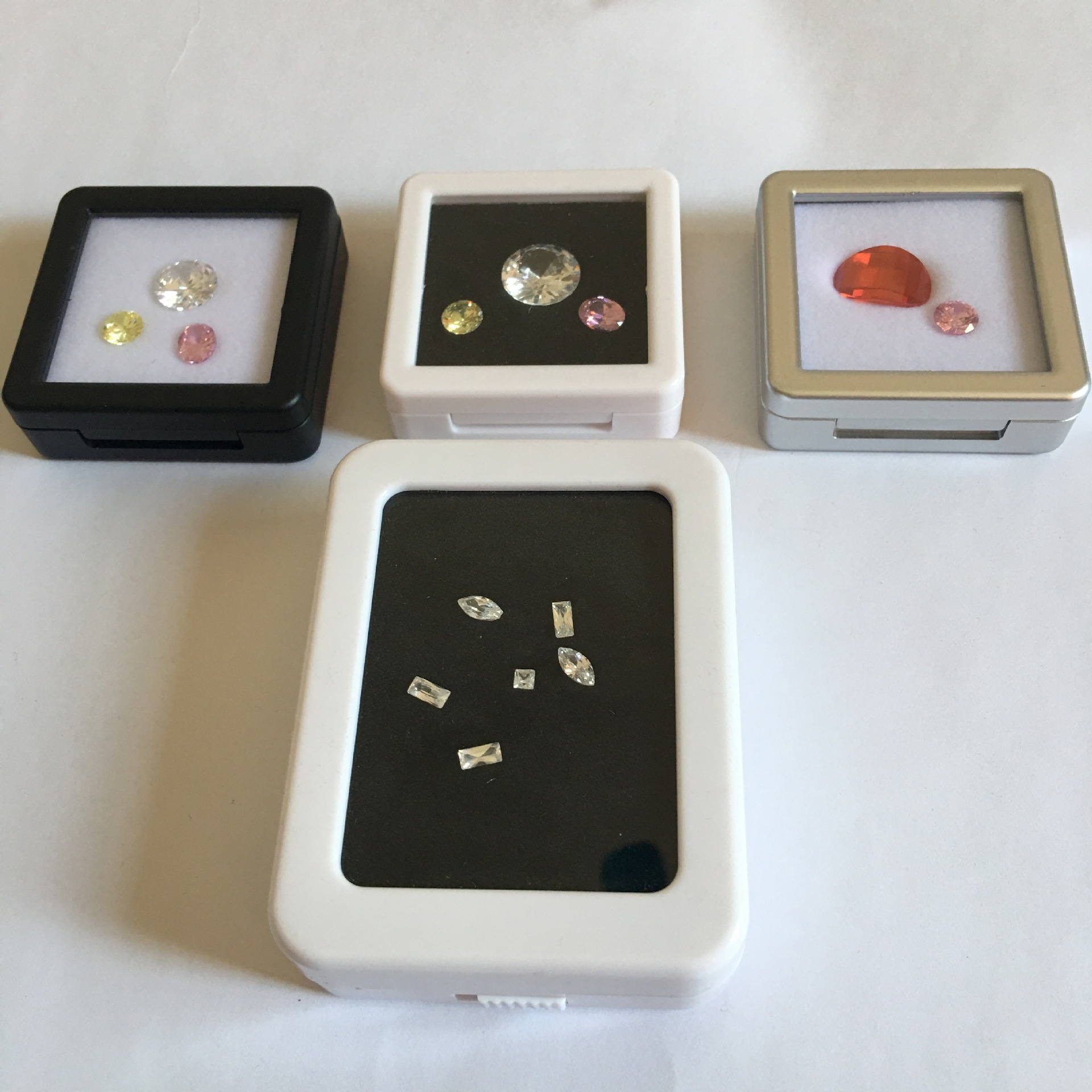 裸石宝石包装盒圆角塑料盒玉石钻石包装珠宝饰品批首饰盒