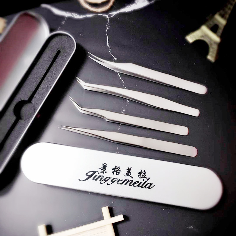 Eyelash extension tweezers, straight tweezers, curved tweezers, gold feather tweezers, curved tweezers, butterfly tweezers, logo processing and production.
