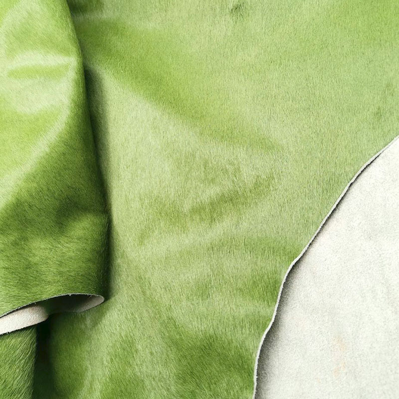 厂家批发马毛皮革楼盘模型 素色皮毛一体面料 双色可选服装革批发