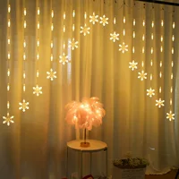 Светодиодная занавеска с снежинками, подключение 220В, тёплый белый или многоцветный, водонепроницаемая