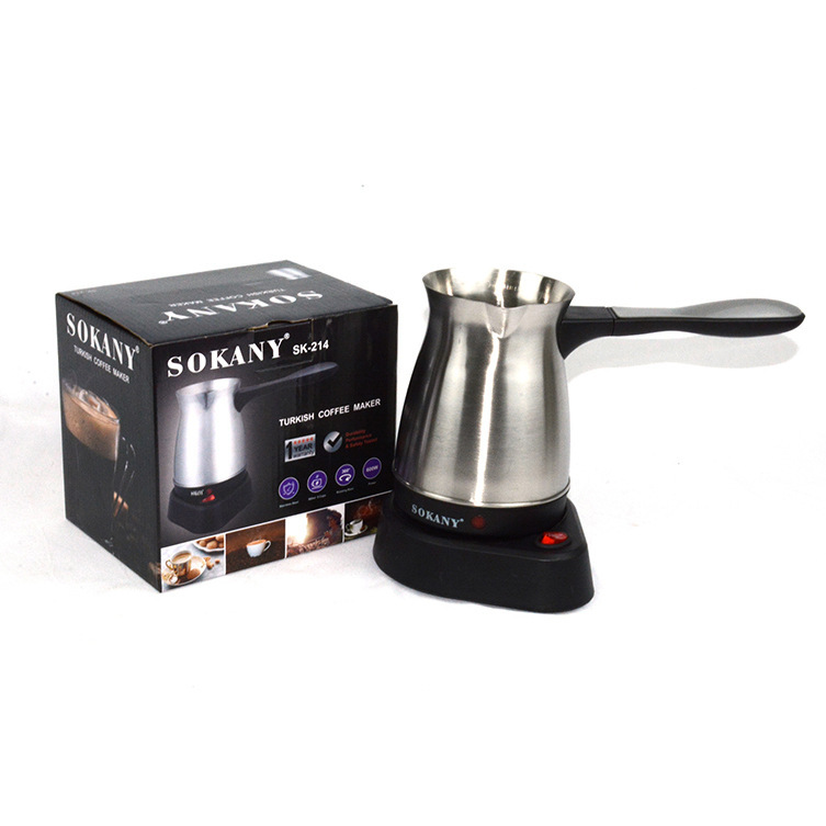 Cross-border Electric Stainless Steel Turkey Coffee Pot Electric Heat Boiling Rice Wine Boiling Tea Hot Milk Pot SK-214