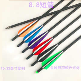 弓箭支弩箭混碳箭8.8mm短箭可换箭头16 18 20 22英寸月牙尾射箭