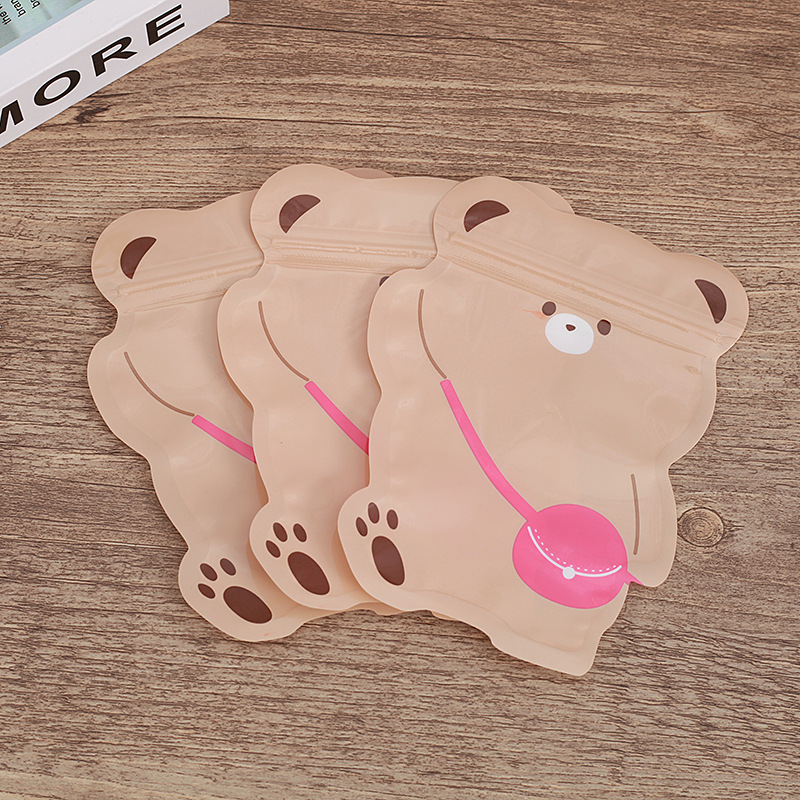 Spot candy biscuits snacks cartoon shaped self-sealing bag toy jewelry plastic food packaging bag