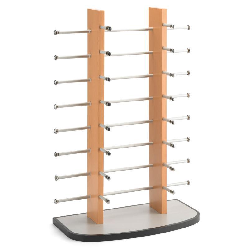 16付木纹色眼镜店陈列货架眼镜展示架