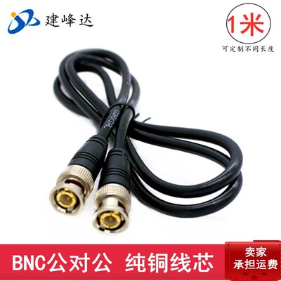 廠家直銷監控BNC公對公視頻線 1米視頻跳線 實芯PE料編織同軸線