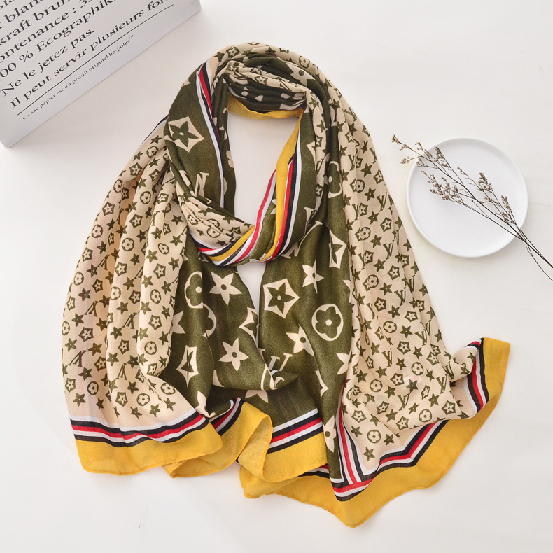 Chal largo de algodón y lino de lujo ligero de moda europeo y americano para mujeres otoño e invierno nuevo cálido estilo occidental bufanda suave bufanda grande