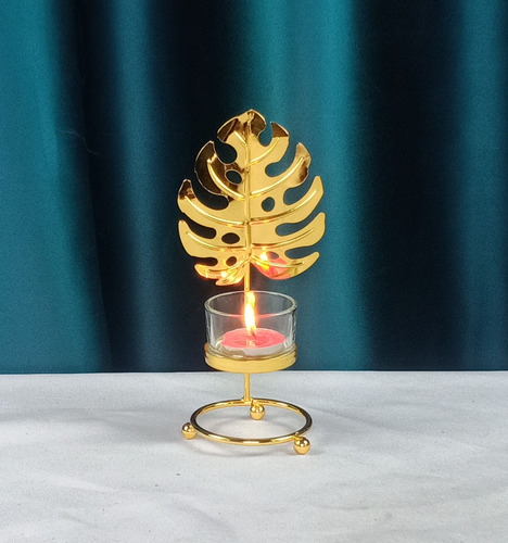 Direct selling creative iron candlestick golden candle bowl spray glass cup iron wire candlestick home living room bar decoration