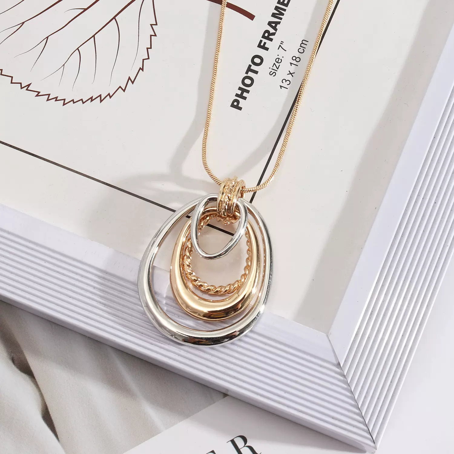 潮流设计 欧美风时尚质感金属简约长款蛇皮链街拍百搭项链 毛衣链