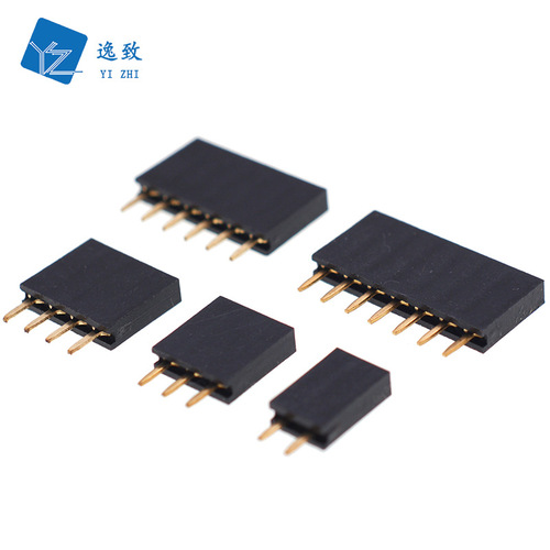 Supply 2.54MM pitch single row female pin header socket 1-40P straight female PCB connector