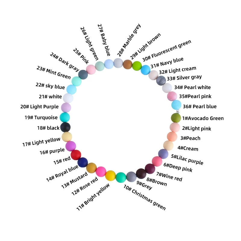 12 мм Силиконовые Бусины молярная Игрушка прорезыватель браслет цепочка на соски ожерелье аксессуары детские DIY ювелирные аксессуары