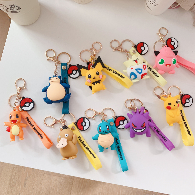 Pokemon Bag Small Pendant Secondary Pokemon Keychain Cute Pikachu Keychain Silicone