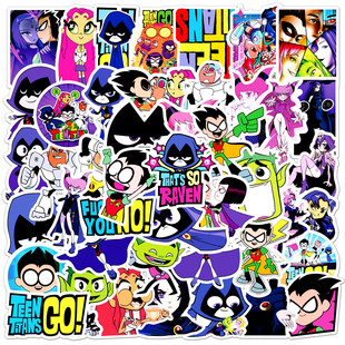 50 Cartoon Cartoon junior titan attack teen titans go graffiti stickers luggage waterproof stickers