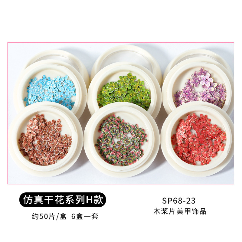 Conjunto de joyas de uñas populares transfronterizas nueva mariposa de uñas flor colorida flor seca lentejuelas desgaste joyería de uñas