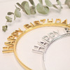 Headband with letters, hair accessory, plastic decorations, Aliexpress, gold and silver, English