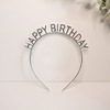 Headband with letters, hair accessory, plastic decorations, Aliexpress, gold and silver, English