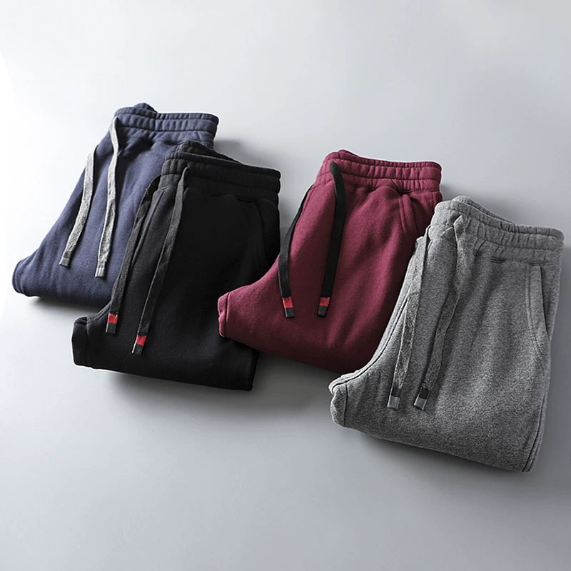 100% хлопок плюс бархатное утолщение! Наружные одиночные мужские фабричные простые стандартные товары с хвостом Mao, повседневные брюки, мужские зимние свободные прямые брюки