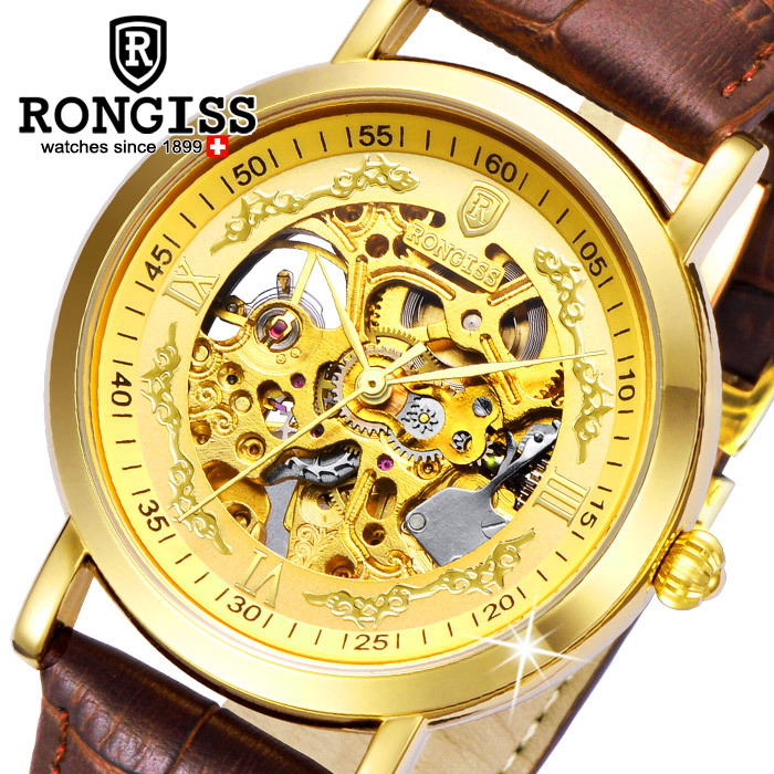 Rongiss Swiss Watch Fully Automatic Skeleton Mechanical Men's Watch Franchise Agent Dropshipping