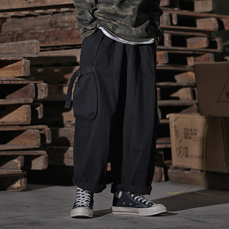 NP hombres otoño e invierno nuevo estilo gota sensación Super suelta overoles Cityboy trapear pantalones japoneses Pantalones anchos hombres y mujeres