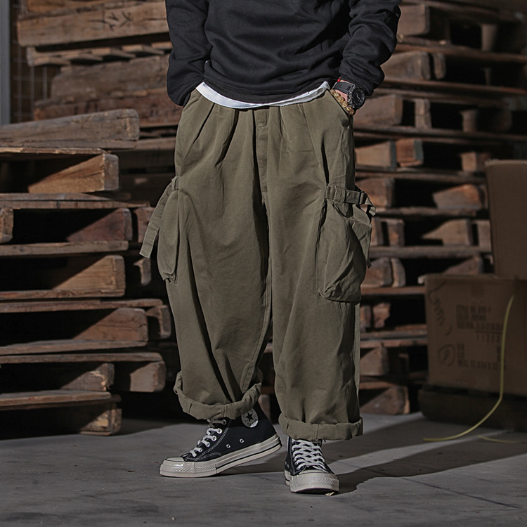 NP hombres otoño e invierno nuevo estilo gota sensación Super suelta overoles Cityboy trapear pantalones japoneses Pantalones anchos hombres y mujeres