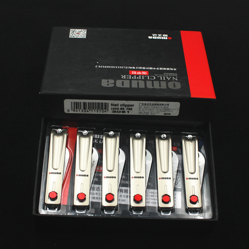 Free Shipping Oumeida 3061 Flat-Mouth Nail Clippers with File, Large Size Manicure Nail Scissors, Boxed Full Series Wholesale