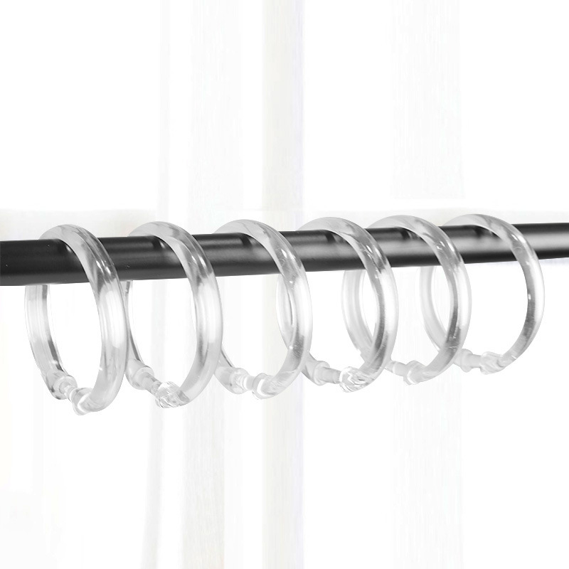 Venta directa de fábrica simple plástico tipo C 0-tipo abierto cortina gancho anillo Cortina de ducha anillo colgante cortina accesorios de anillo de plástico