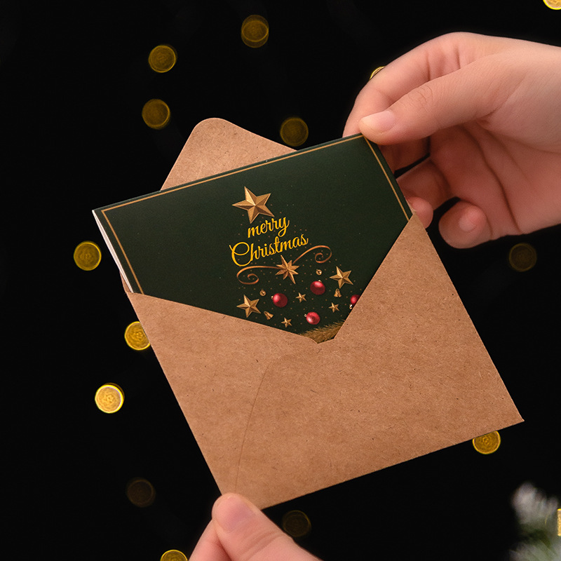 Korean version of Christmas greeting card DIY bronzing blank greeting card ins holiday thank you blessing small card message card