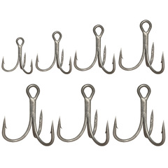 Weihé fluoropolymer three-jaw hook, bold, gun color, three-anchor hook, 4#6#8#10# casting lure hook, wholesale