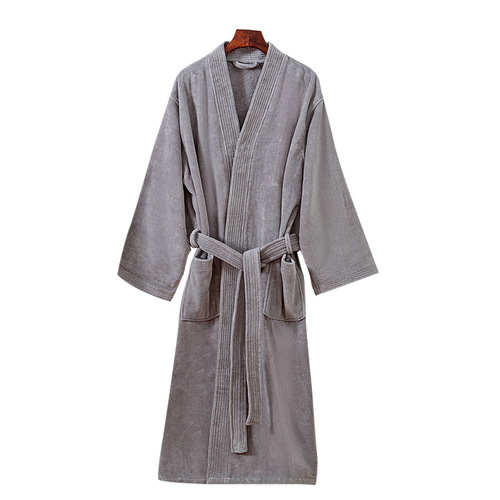 Wholesale pure cotton bathrobes, thick towel material water-absorbent bathrobes for hotels, spas, and fully cotton bathrobes, dropshipping