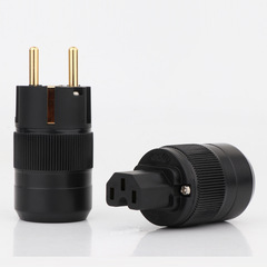 Preffair gold-plated European and American standard power cord plug tail hifi audio 16A 250V rated current