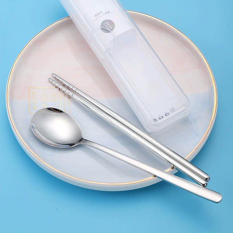 Portable set for elementary school students stainless steel, piano, tableware