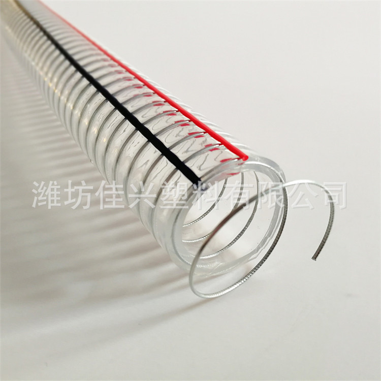 内嵌钢丝pvc钢丝增强软管 抗压耐磨输水排水管水泵进水弹簧软管