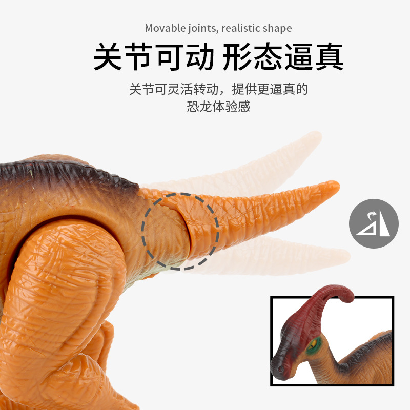Cross-Border Realistic Dinosaur Toy Tyrannosaurus Rex Model with Movable Joints Solid Triceratops Children's Animal Toy Figurine