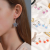 Cute cartoon matte earrings, gradient