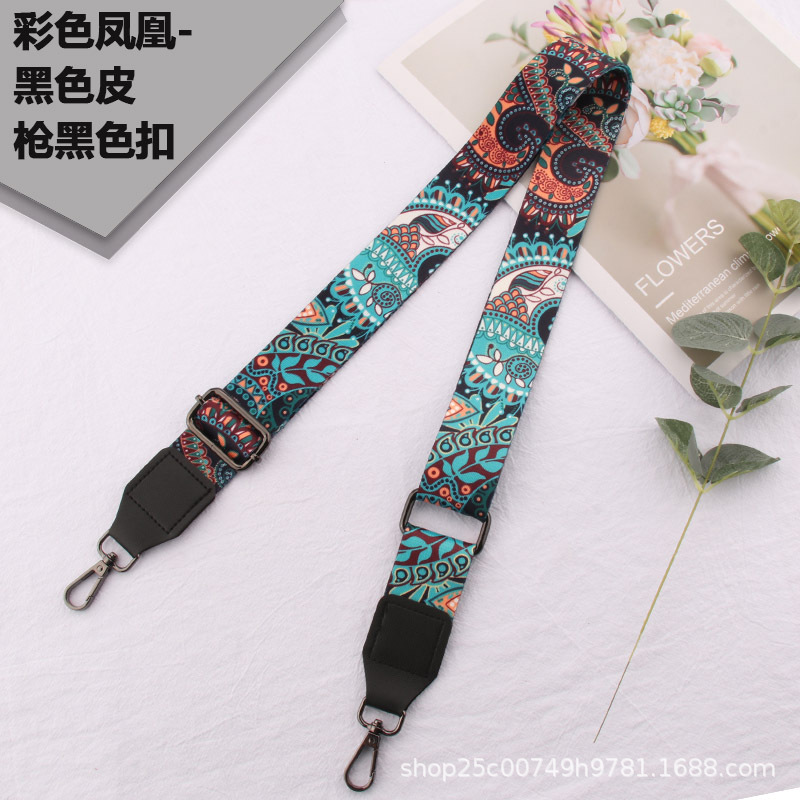 Wide shoulder strap adjustable women's bag accessories Single Shoulder Messenger women's bag long shoulder strap ethnic style color bag belt