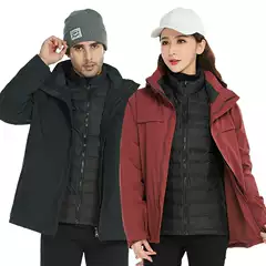 Seam Laminated down Jacket for Men and Women, Three-In-One Winter Windproof and Waterproof Warm Jacket with Printable Logo
