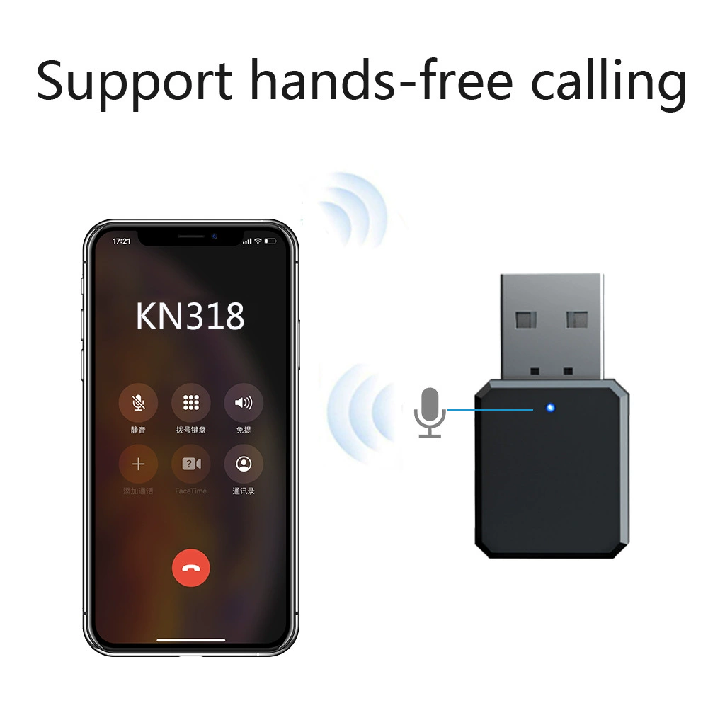 Bluetooth V5.1 аудио преобразователь Bluetooth приемник USB и выход AUX стереоканал
