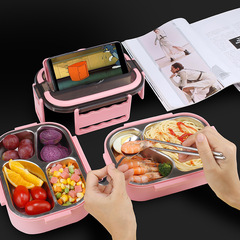 雙層飯盒分隔型保溫飯盒304不鏽鋼上班族學生大容量分格便當餐盒