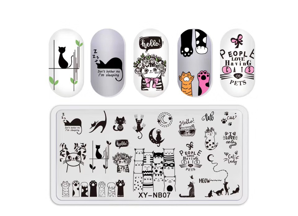 Nueva plantilla de impresión de uñas DIY película Azul de impresión de uñas esmalte de uñas placa de acero pintada XY-NB16 image 12