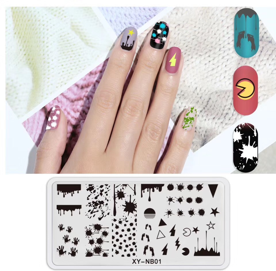 Nueva plantilla de impresión de uñas DIY película Azul de impresión de uñas esmalte de uñas placa de acero pintada XY-NB16 image 6