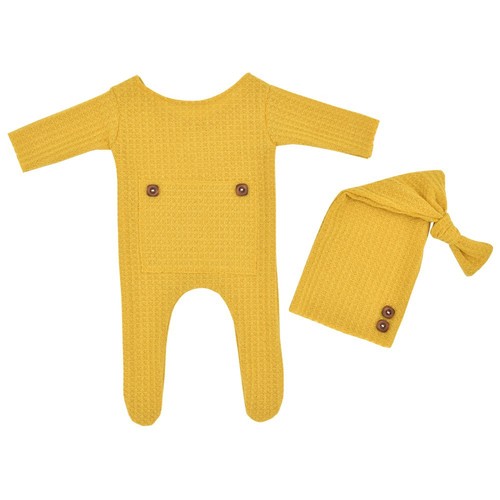 Newborn Photography Knit Onesie and Bootie Set - European and American Style Newborn Photography Outfit Set